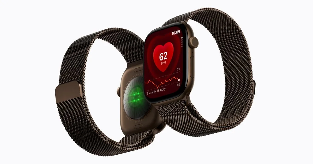 Two Apple Watch Series 12 models side by side.